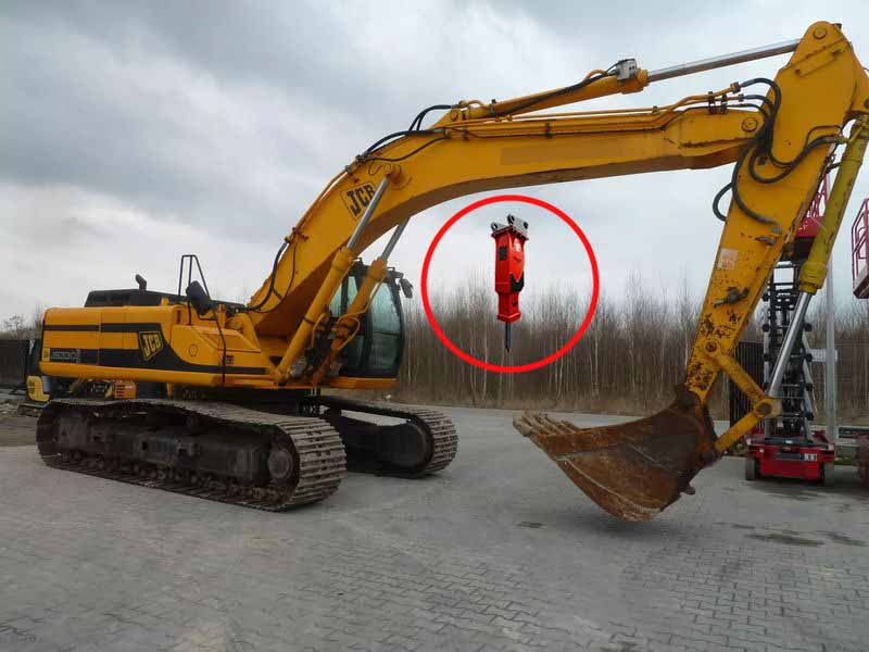 Аренда экскаватора JCB JS 330 с гидромолотом